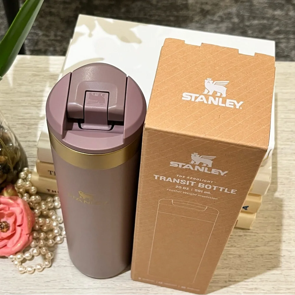 STANLEY Aerolight Transit Bottle Cup 20 Oz CASHMERE Rose Pink Gold - Picture 2 of 11